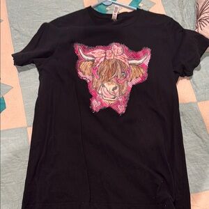 Bella Canvas Black and Pink Short Sleeve Tee